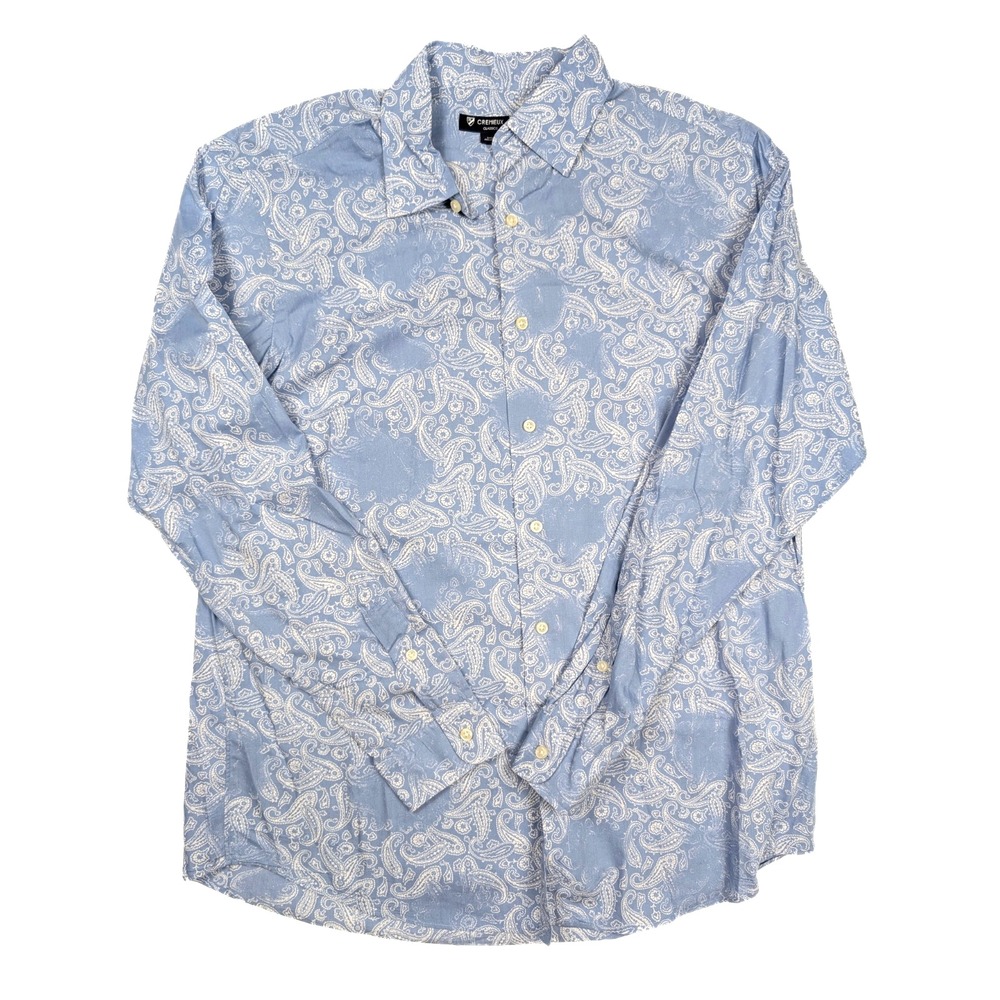 Daniel Cremieux Classics Blue Paisley Button Up L/Sleeve Dress Shirt Men's Large